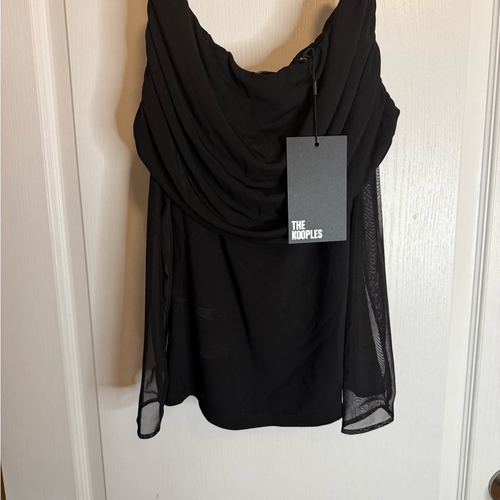 The Kooples Black Draped Blouse